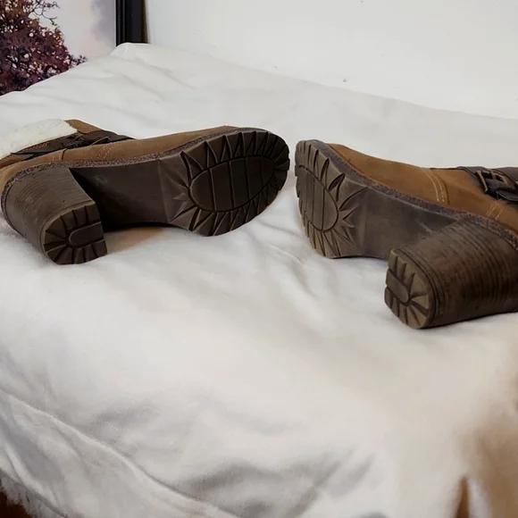 White Mountain Rialto Joker II Brown Suede Chunky Chastity Boots Sherpa Warm - Picture 7 of 16